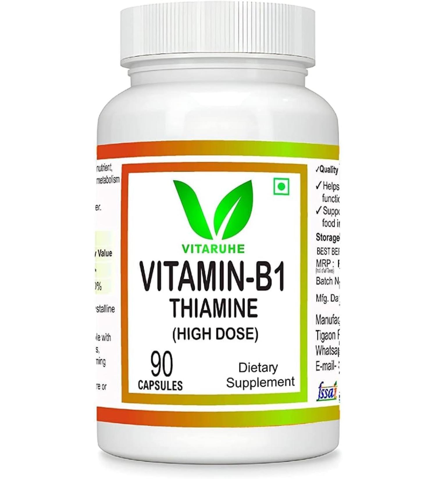 Vitamin B1 (Thiamine) High Dose 90 Capsules - Buy Online on GoSupps.com