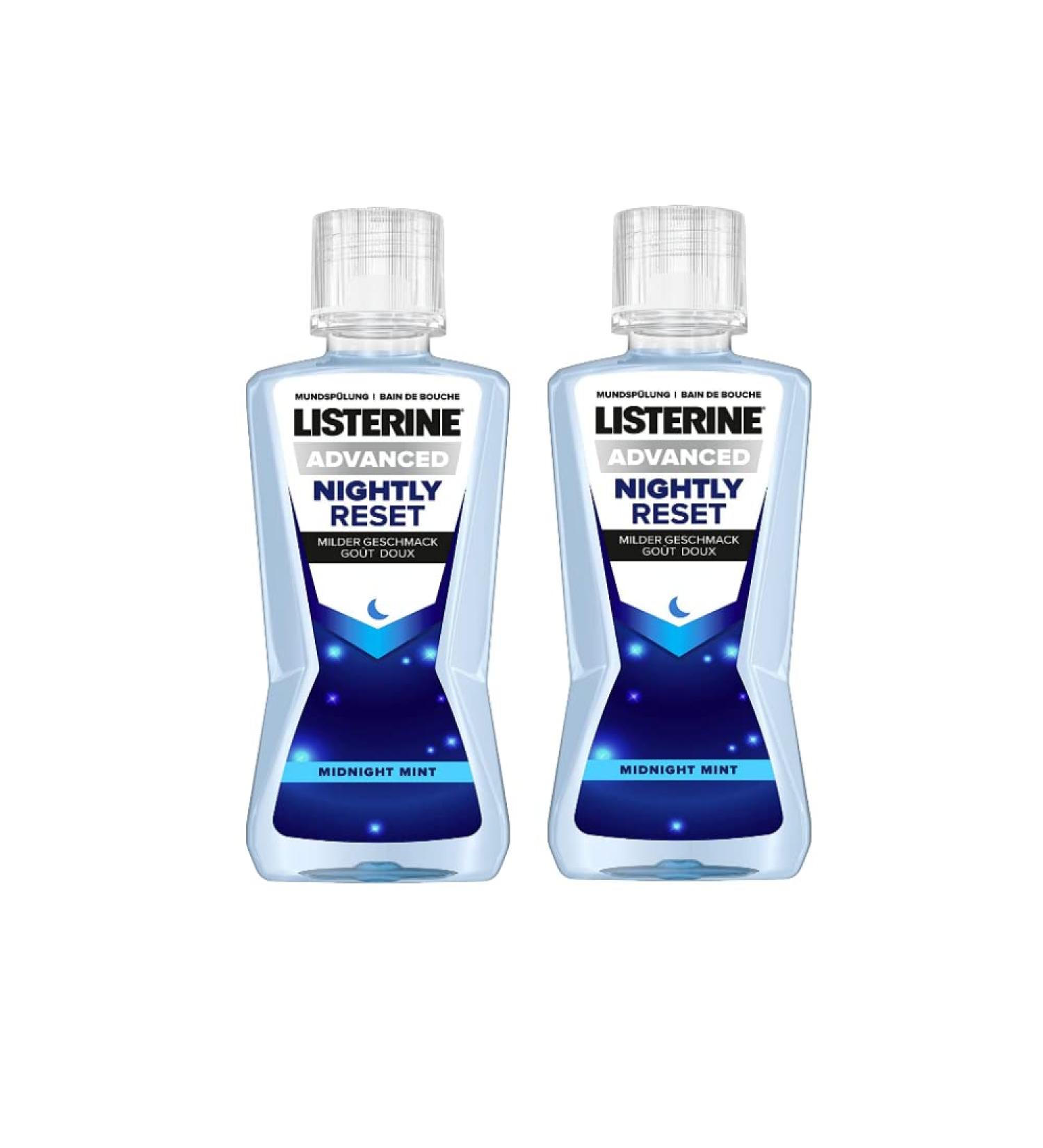 Listerine Nightly Reset Antibacterial Mouthwash 2 Pack (400 ml each) - Comprehensive Dental Care & Improved Oral Hygiene - Buy Online on GoSupps.com