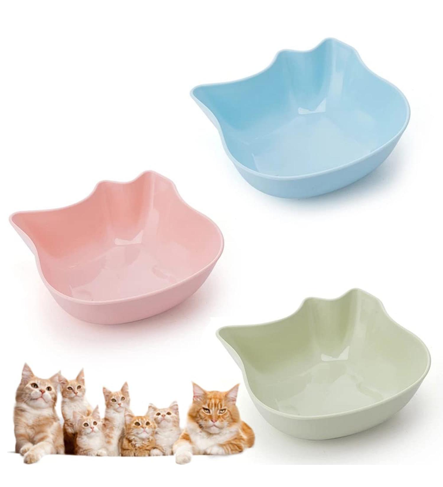 3 Pcs Cat Feeding Bowls Anti Slip Multipurpose Cat Food Bowls Plastic & Cute Pet Bowl Cat Dish for Wet Food and Water Cat Bowls for Indoor Cats Kittens Puppies (Three color A cat's paw) Three color A cat's paw - Buy Online on GoSupps.com