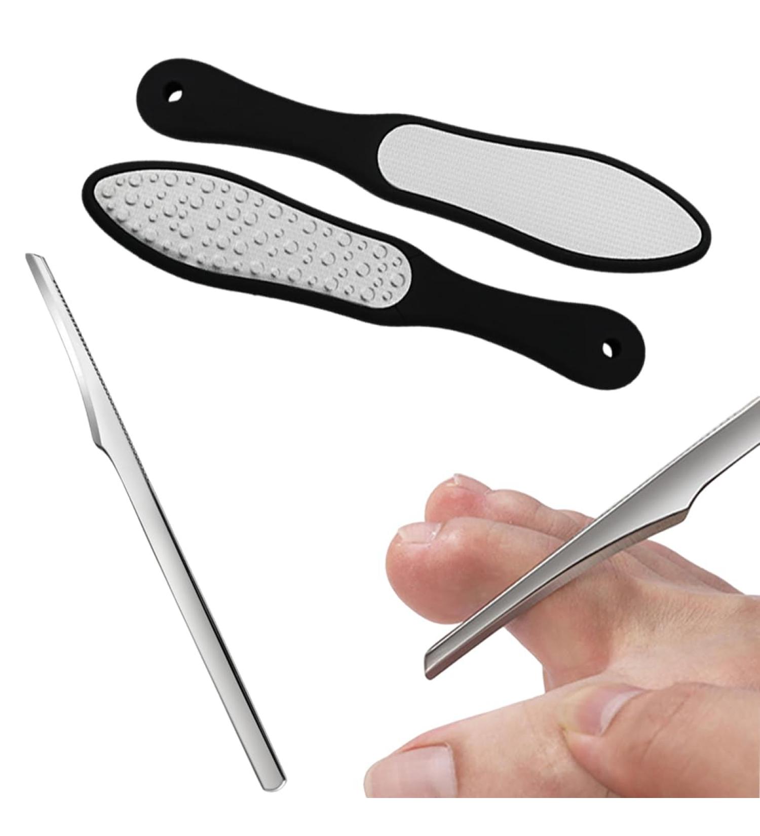 WHYCNJL 1 Piece Professional Foot Rasp with 1 Piece Pedicure 304 Callus Remover in Stainless Steel Removes Calluses of Dead and Wrinkled Skin Portable Stainless Steel Foot Care - Buy Online on GoSupps.com