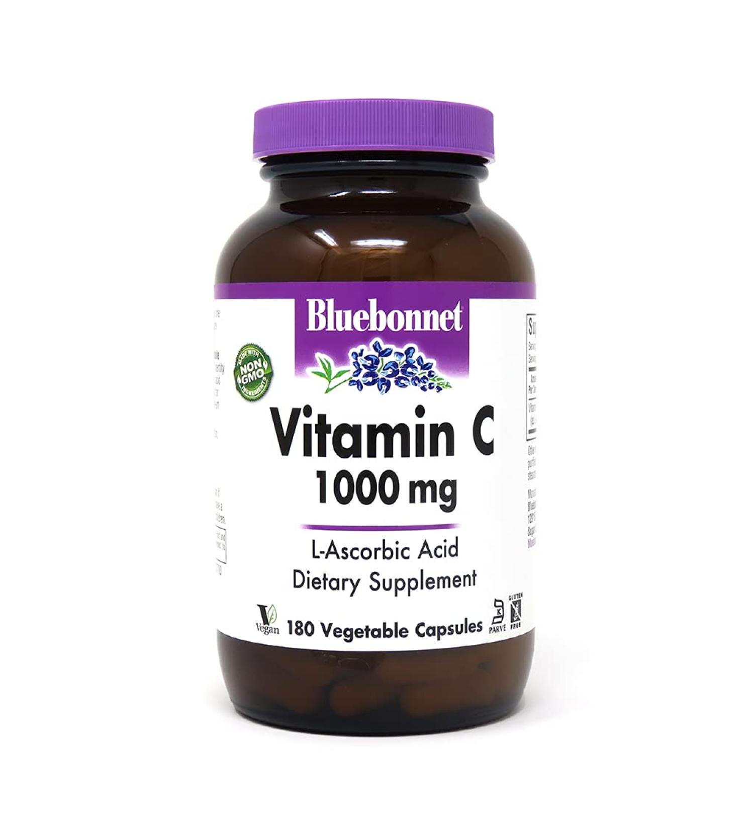 Bluebonnet Nutrition Vitamin C 1000 mg - 180 Vegetable Capsules | Boost Immunity & Antioxidant Support - Buy Online on GoSupps.com