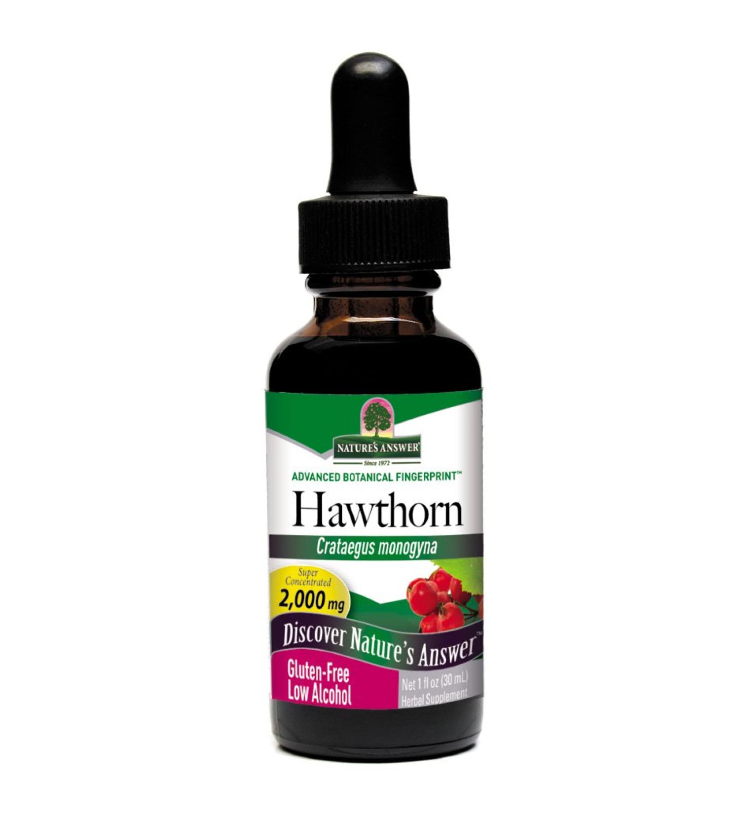 Nature's Answer Hawthorn Berry Liquid Leaf and Flower with Organic Alcohol 1-Fluid Ounce | Maintain Healthy Cholesterol Levels | Promotes Overall Heart Health