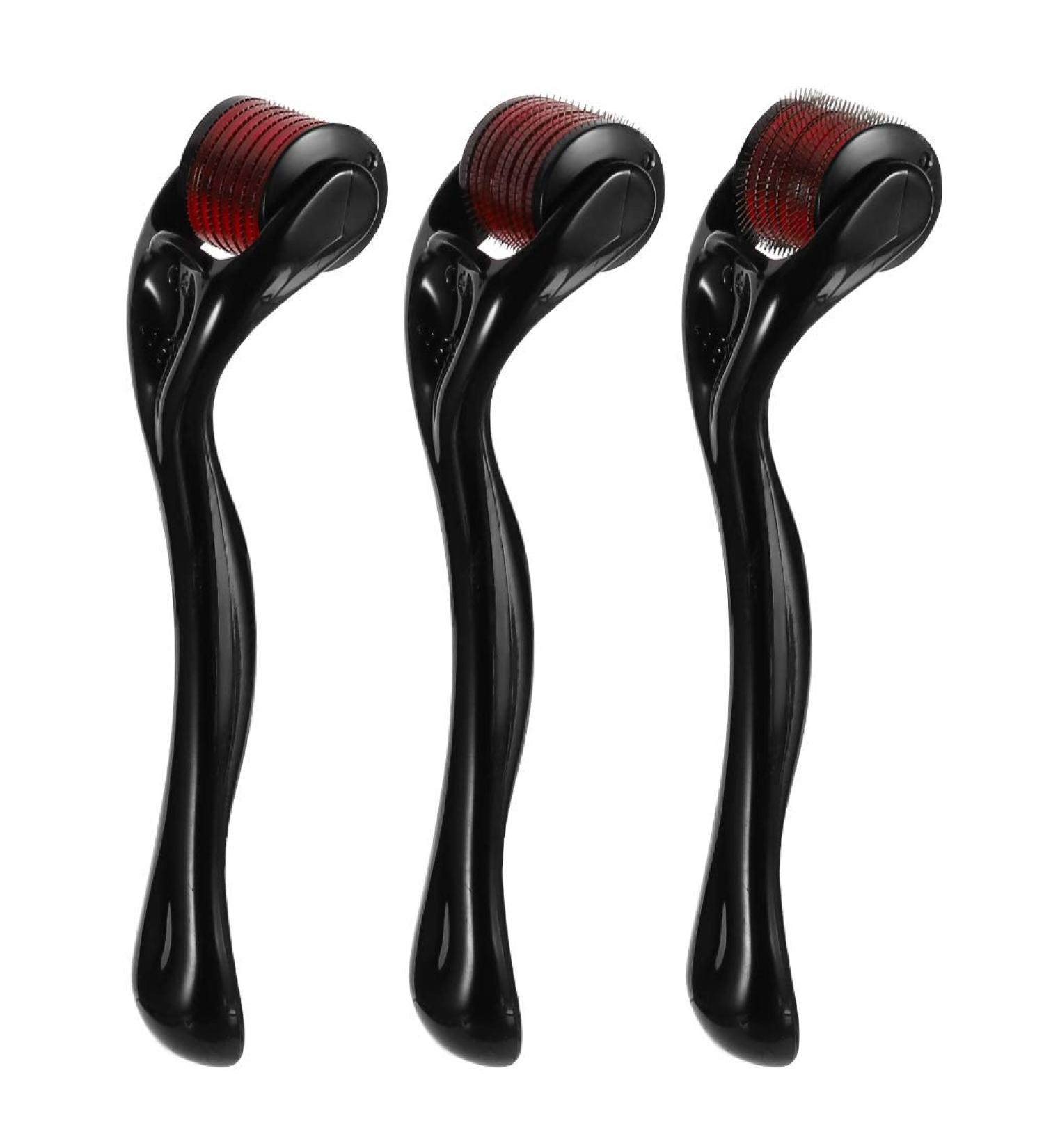 metagio 3 Pack 540 Titanium Microneedle Derma Roller Skin Care for Face Facial Wrinkles Hair Loss Stretch Marks Hair Regrowth Micro Needles Derma Needling Kit (0.5mm 1.0mm 2.0mm)(Black) - Buy Online on GoSupps.com