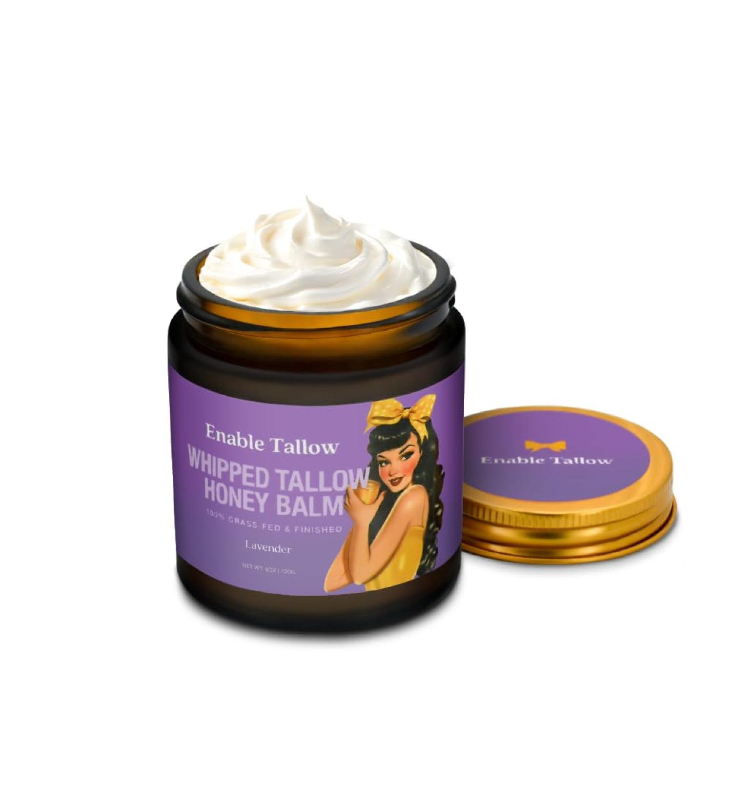 Enable Tallow Face & Body Cream Whipped Beef Tallow & Manuka Honey Balm for Dry Skin Eczema & Sensitive Skin Natural Moisturizer Lavender Scent 4oz - Buy Online on GoSupps.com