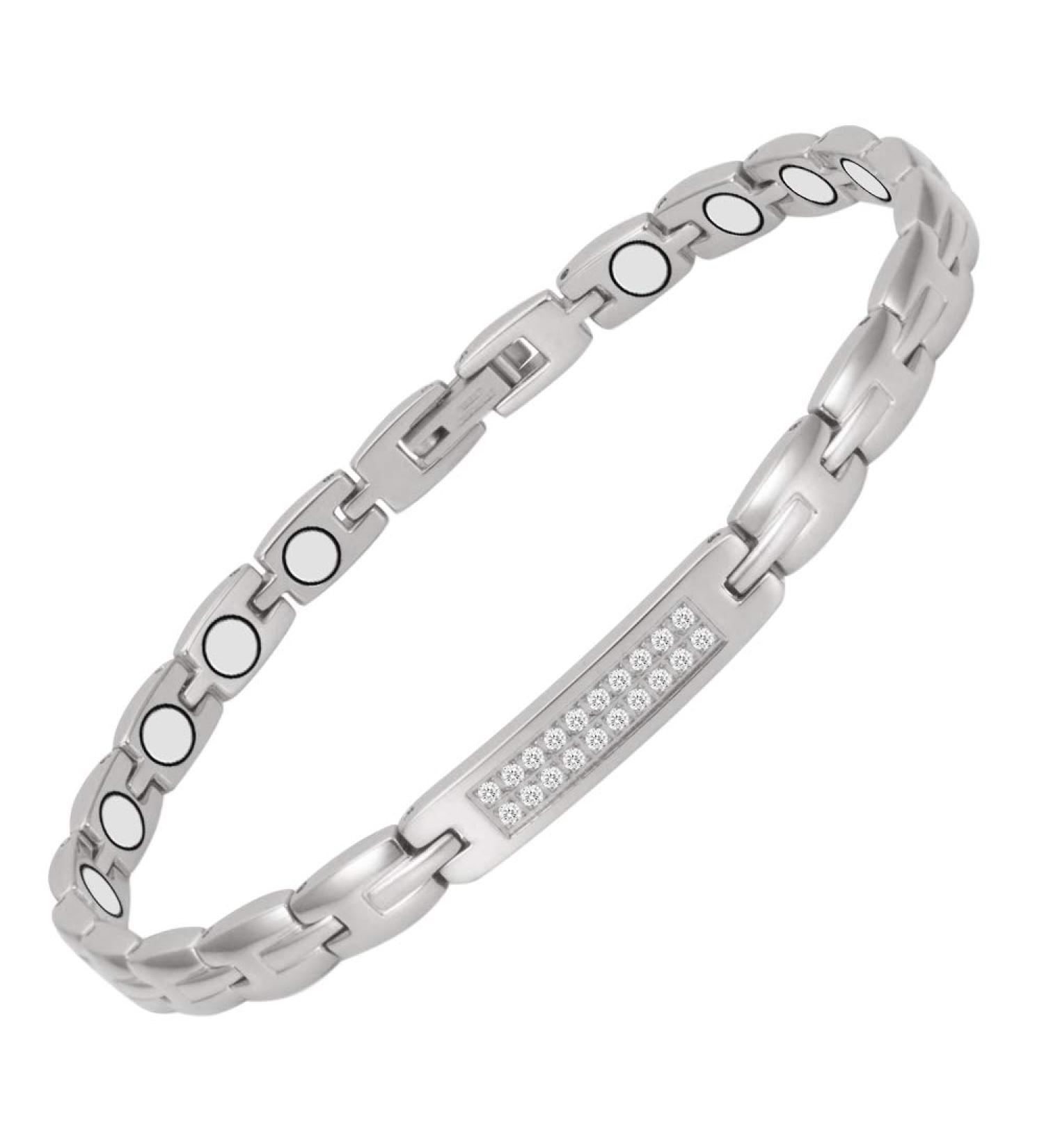 Stainless Steel Magnetic Anklet - 24cm Arthritis Pain Relief Silver Health Gift - Buy Online on GoSupps.com