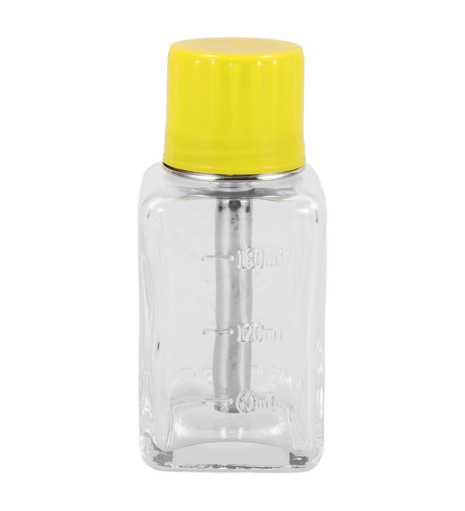 Ipetboom Press-type Glass Bottle 180ml Portable Nail Enhancement Bottle Nail Polish Remover Pump Push Down Liquid Dispenser Glass Storage Container for Makeup Cleansers - Buy Online on GoSupps.com