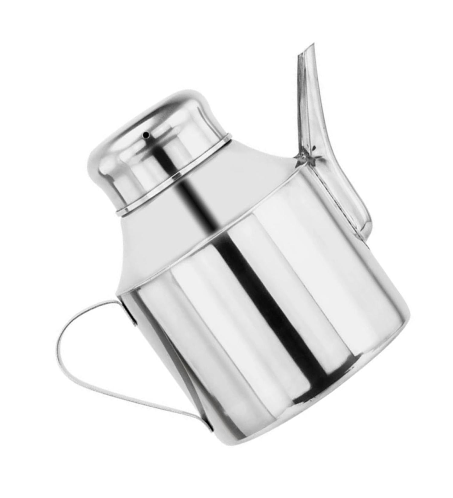 ABOOFAN Sauce Pot Soy Sauce Bottles Steel Container with Lid Water Carafe with Lid Olive Oil Bottle Dispenser Cooking Seasoning Bottle Liquid Stainless Steel Oil Filter Pot Metal 16X13X9.5CM Silver - Buy Online on GoSupps.com