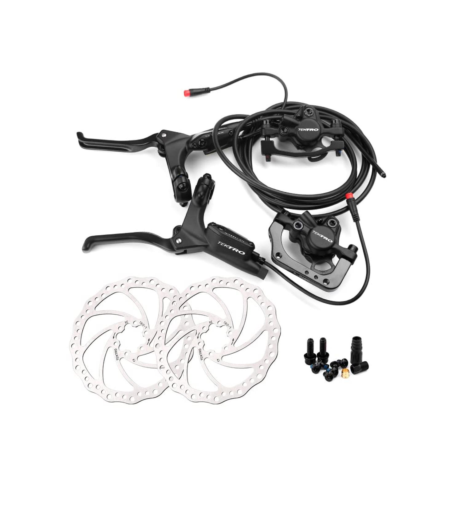 Bibike Tektro eBike Hydraulic Disc Brake with Induction Control System & 2 Rotors - 180mm Front, 180mm Rear - Buy Online on GoSupps.com