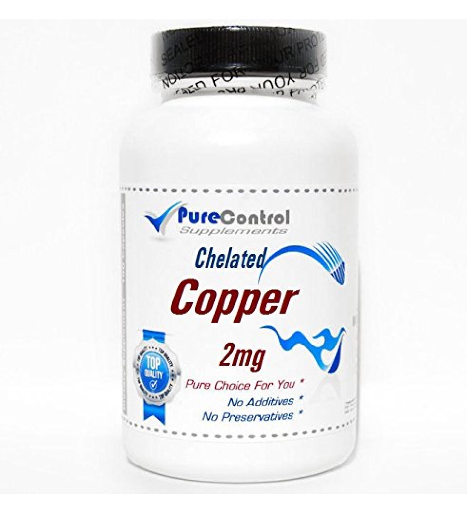 Chelated Copper 2mg // 200 Capsules // Pure // by PureControl Supplements