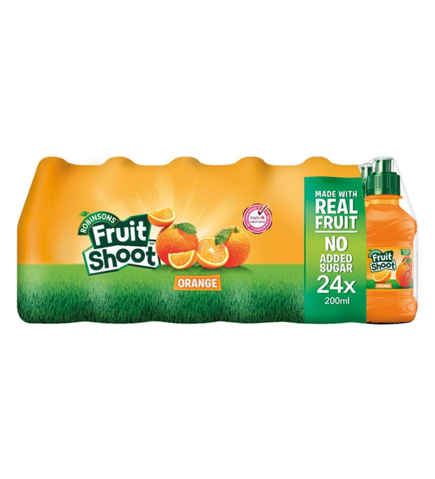 Fruit Juice Drink for Kids 200ml Bottles Pack of 24 Robinsons Fruit Shoot (Orange)