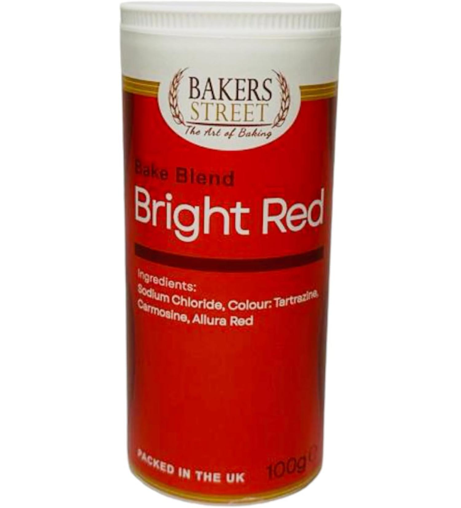 Bakers Street | Bright Red Food Colour Powder (100g X 6) | Use on Cake Surfaces Decorations or Colour Sugarpaste Fondant Icing Chocolate Buttercream Royal Icing Macarons and More - Buy Online on GoSupps.com
