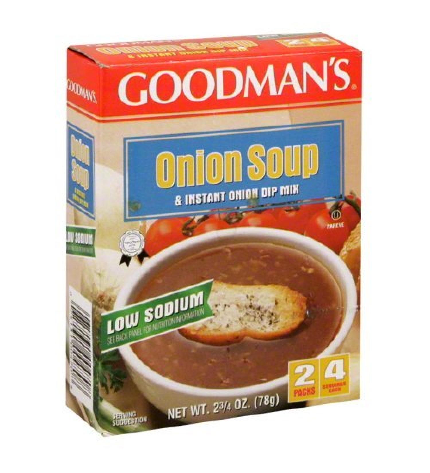 Goodmans Low Sodium Onion Soup and Dip Mix 2.75 oz - Pack of 12