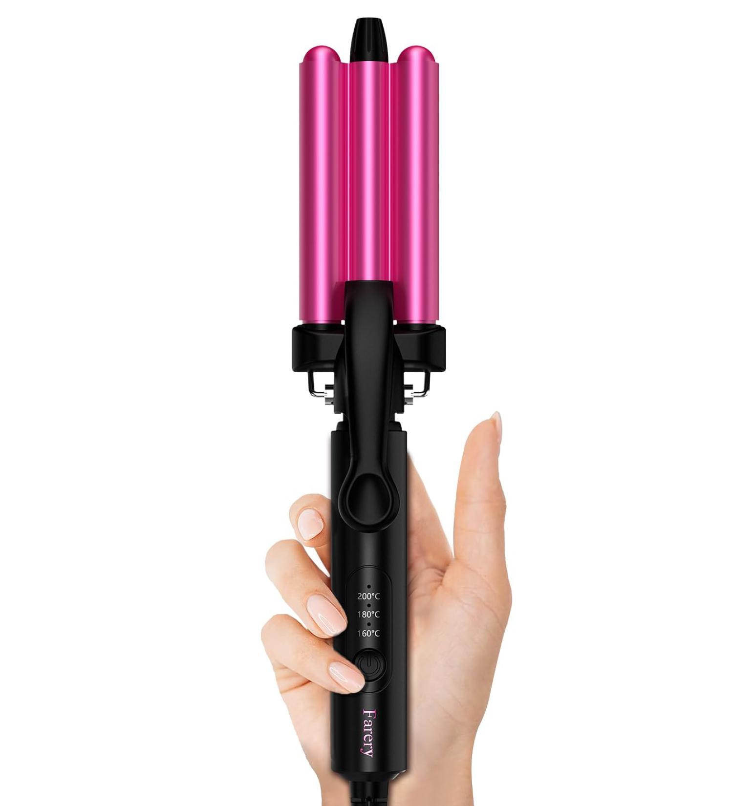 FARERY Curling Iron 3 Barrels 3 Adjustable Temperatures Ceramic Waving Iron Mini Curlers for Long/Short Hair Travel Size Doub - Buy Online on GoSupps.com