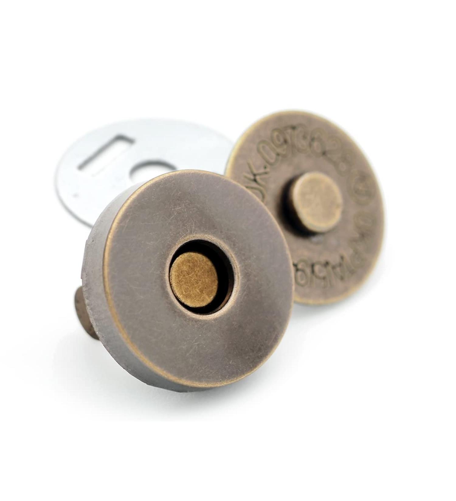 CRAFTMEMORE 18mm Antique Brass Magnetic Snap Buttons - Strong Clasp for Purse Sewing Handbags - 6 Pack - Buy Online on GoSupps.com