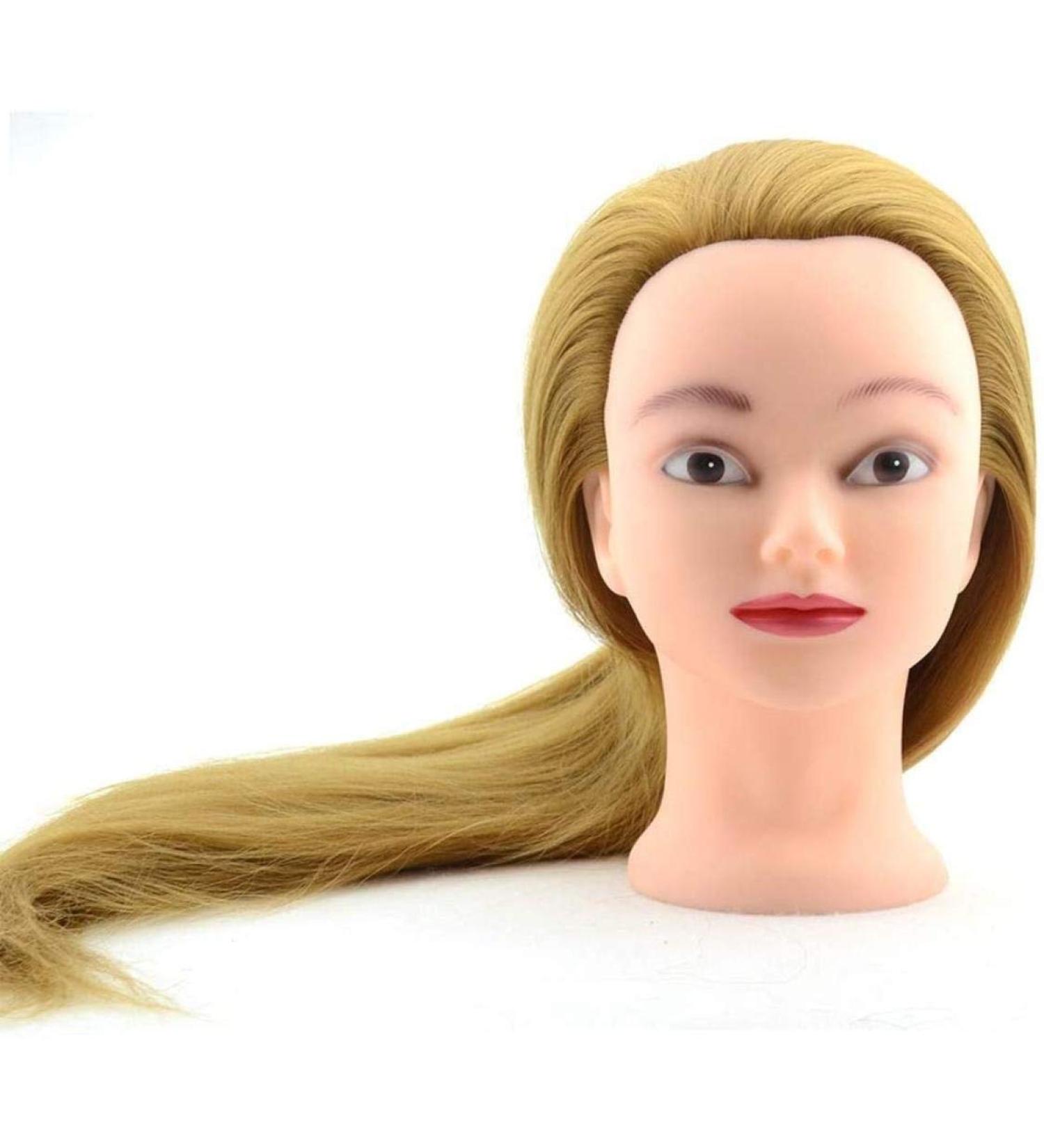 Zhjing Fashion Chemical Fiber Wig - Head Training Dummy for Barbers & Makeup Artists | Golden Hair Styling Exercise Head - Buy Online on GoSupps.com