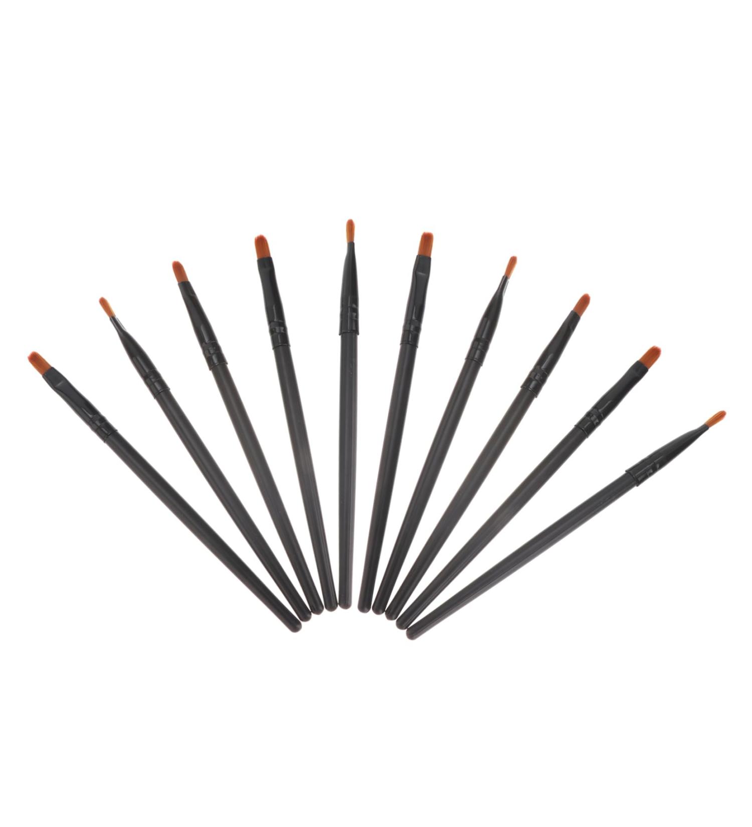 Baluue 10pcs Nose Shadow Brush Cream Blush Brush Eyeshadow Eye Makeup Applicator Black Artificial Fiber - Buy Online on GoSupps.com