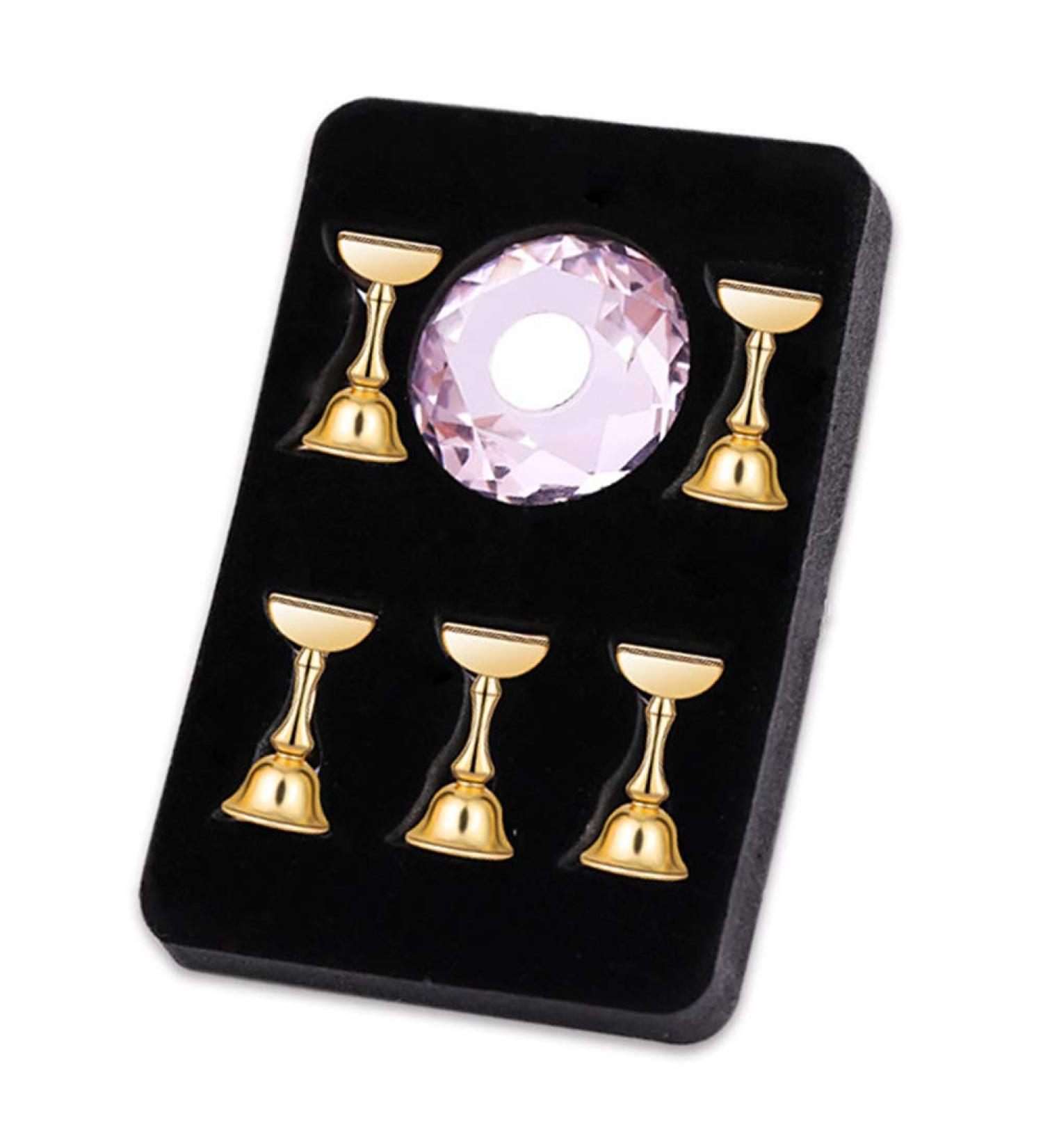 ANKROYU Nail Art Display Stand 2 Color Magnetic Nail Art Display Stand Nail Tip Practice Train Stand Crystal Base Crystal Base Display Tool for Nail Salon DIY and Nail Practice(Pink) - Buy Online on GoSupps.com