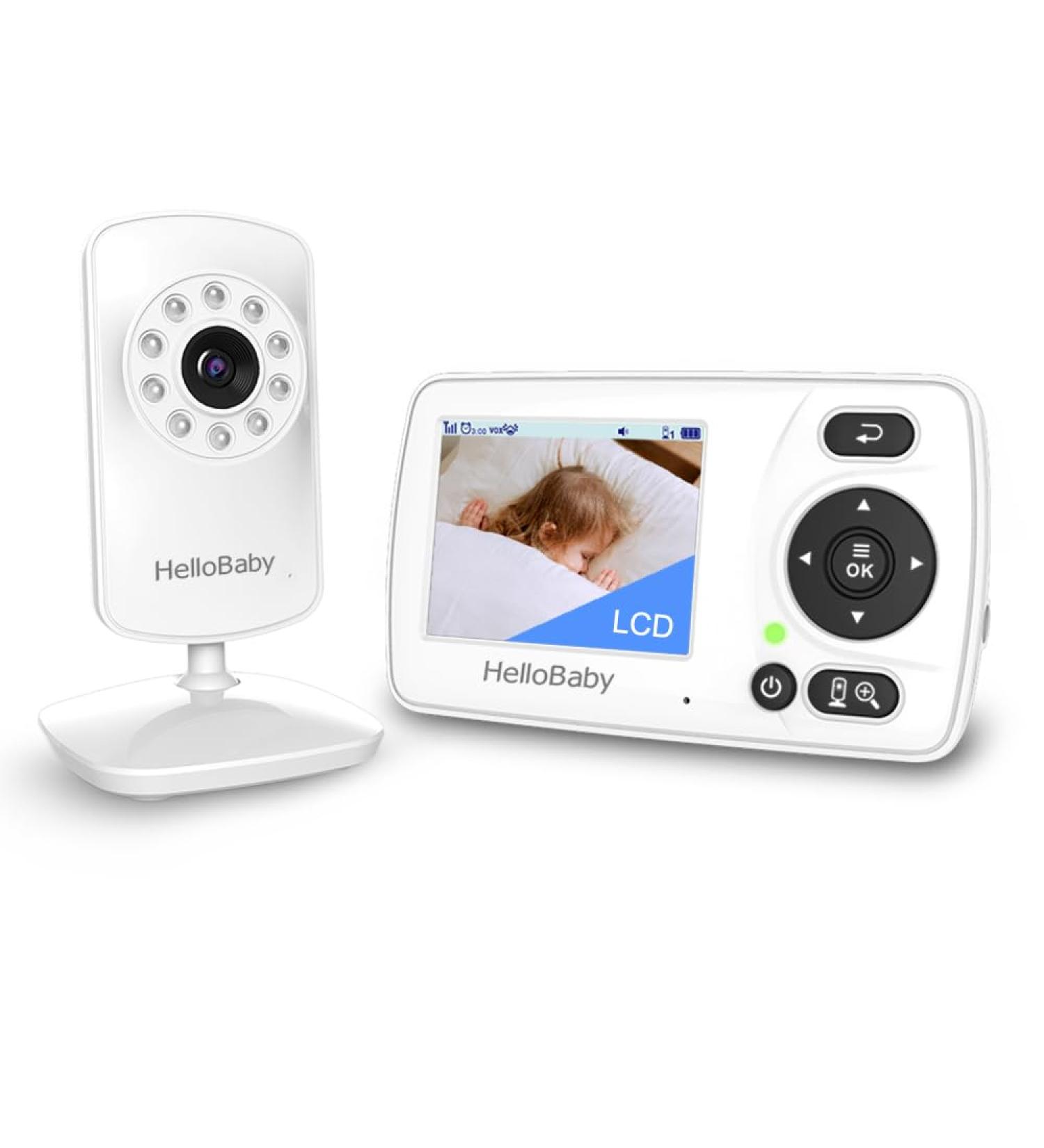 HelloBaby HB30 Upgrade Video Baby Monitor with Infrared Night Vision Camera, ECO Mode, Lullaby, 2X Zoom, and Alarm Function - Buy Online on GoSupps.com