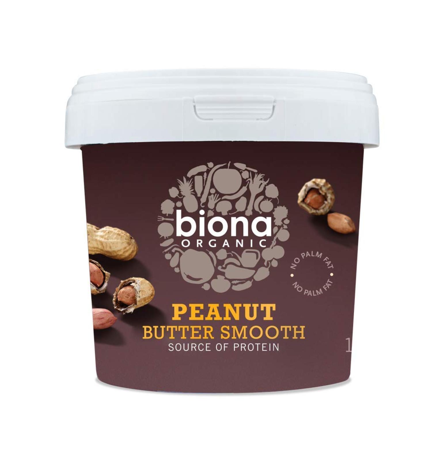 Biona Biona Pack of 12 Smooth Peanut Butter 1000g