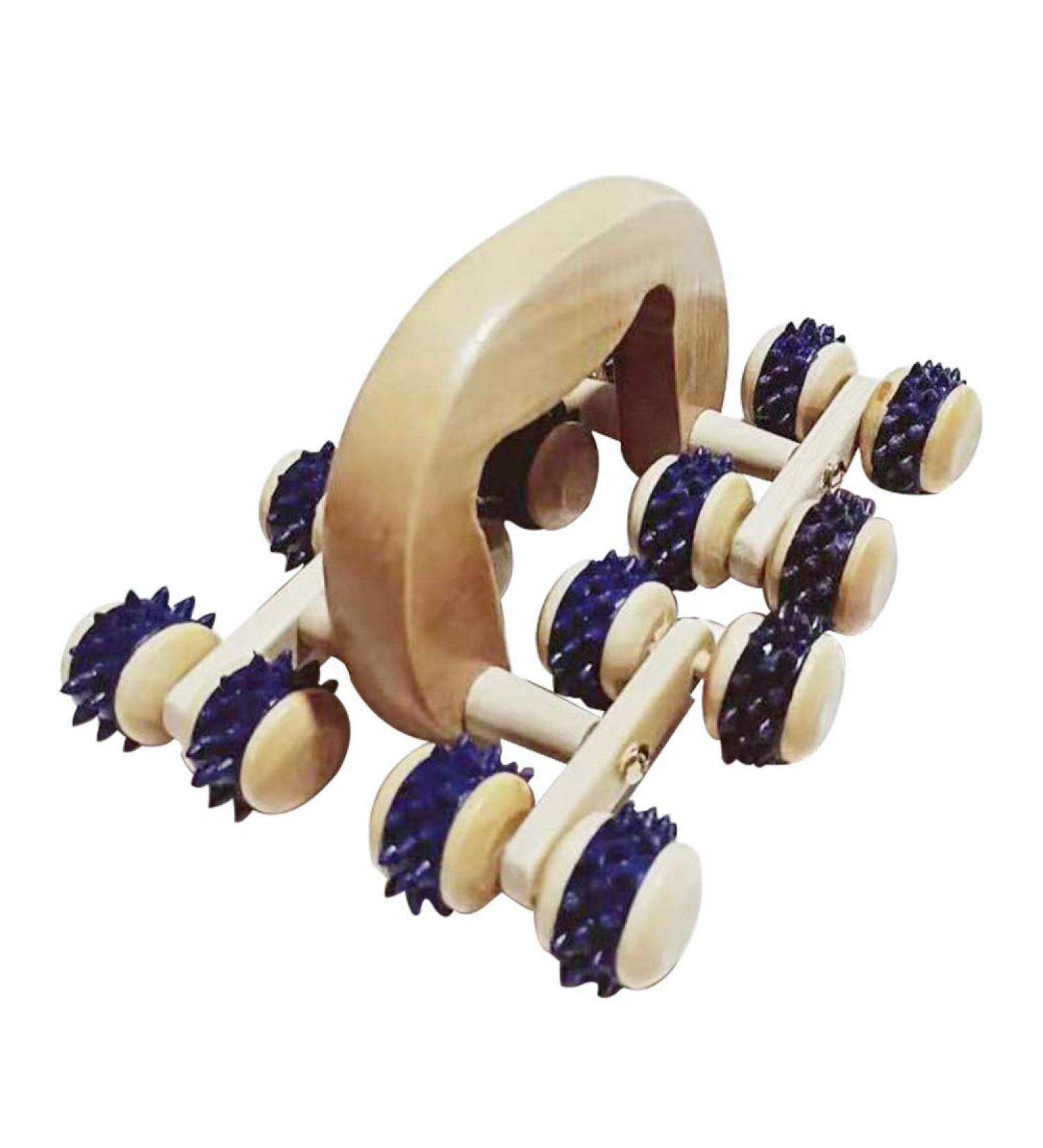 Massage Roller 16 Wheels - Manual Shoulder Pain Relief & Beauty Tool - Blue | International Shipping Available - Buy Online on GoSupps.com