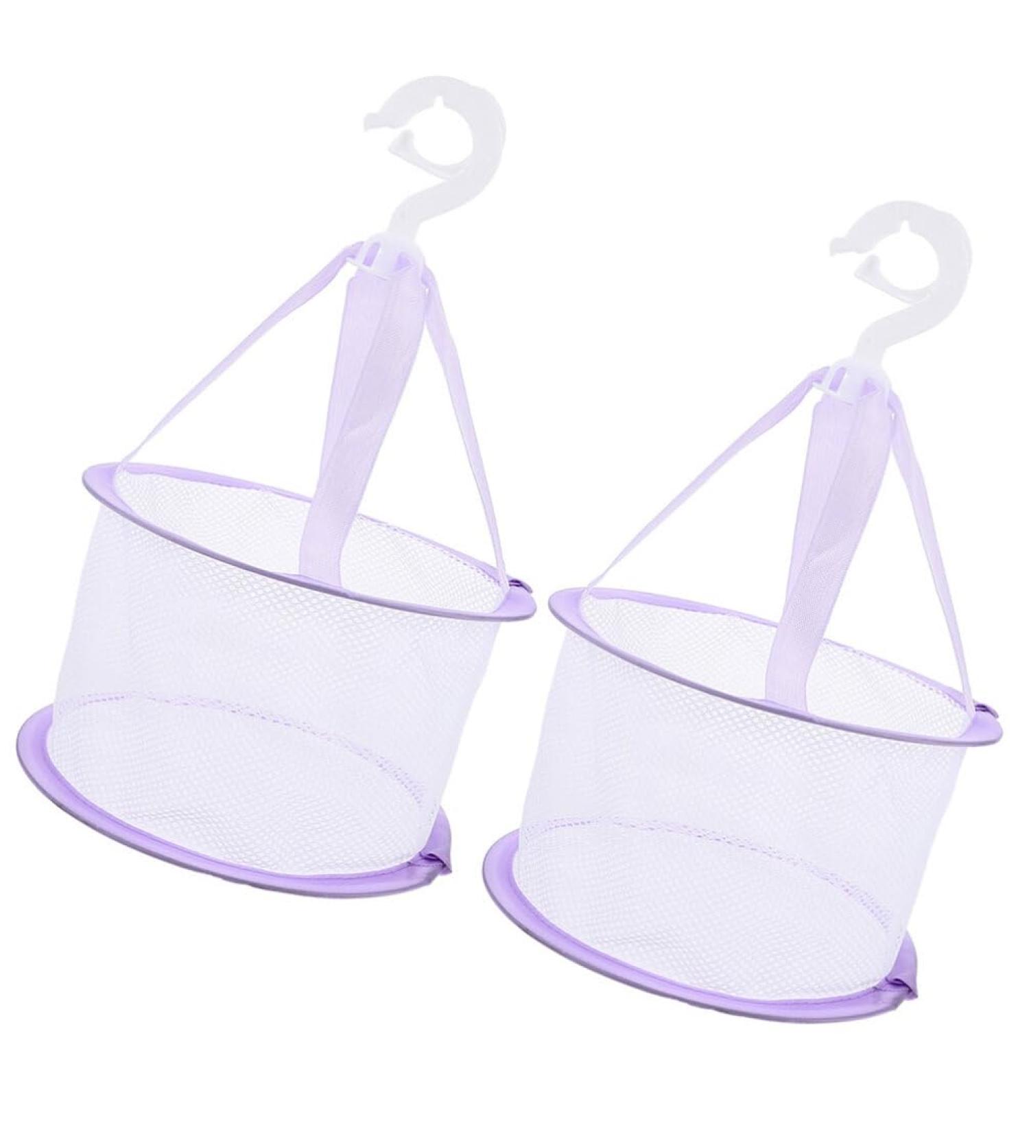 Hanging Mesh Basket Dryer for Makeup Brushes | Foldable Cleaning Rack & Drying Solution for Sponges & Puffs (Purple - Buy Online on GoSupps.com