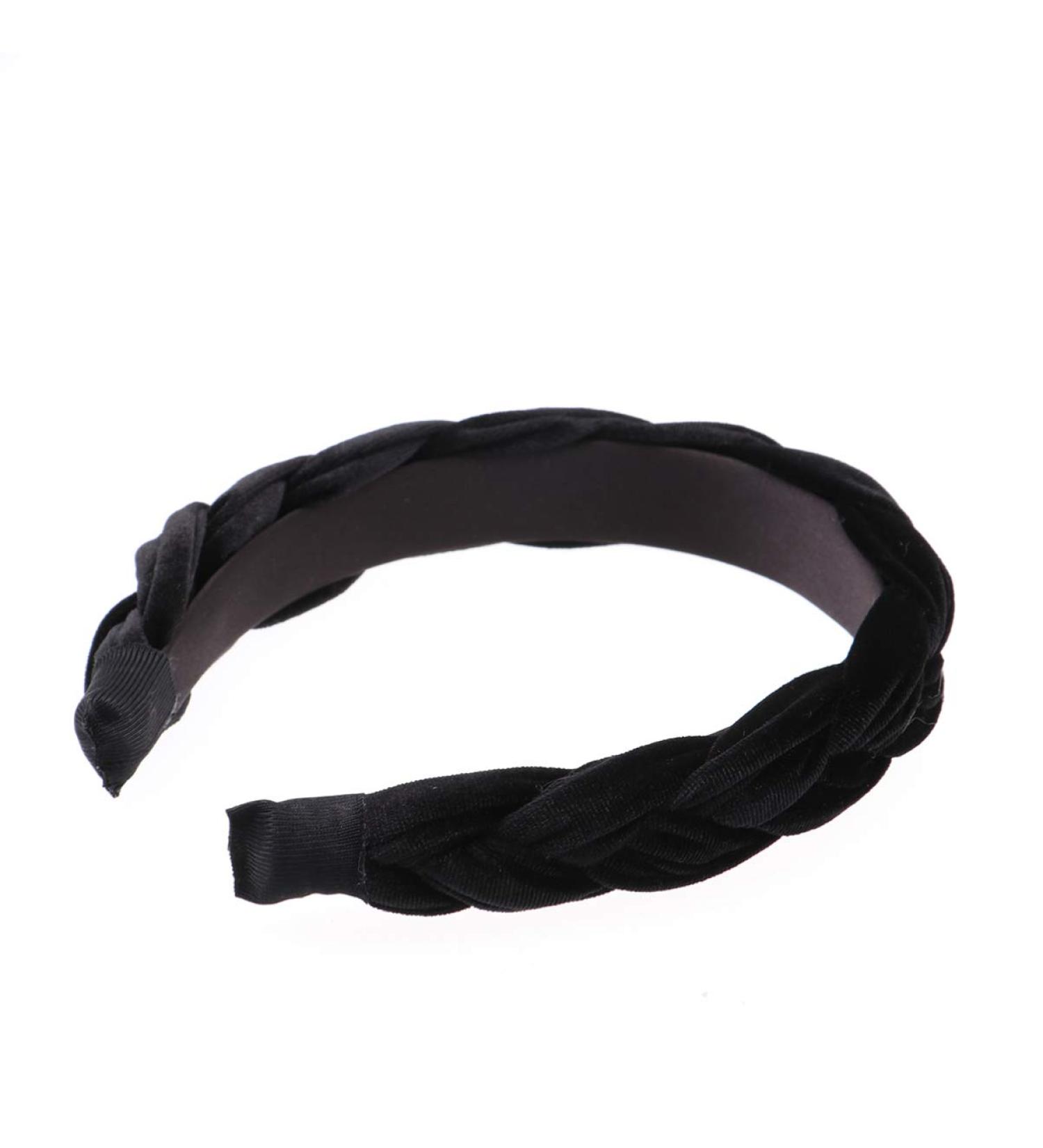Beaupretty Flock Padded Headband - Vintage Alice Style Wide Braided Hairband for Women in Black - Buy Online on GoSupps.com