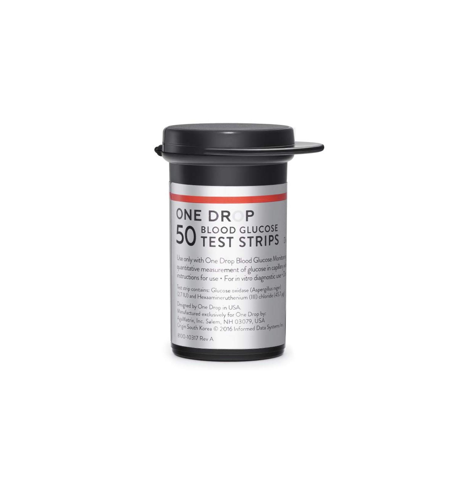 One Drop Glucose Test Strips (50 Count) - Compatible with One Drop Glucose Meter & Starter Kit - Buy Online on GoSupps.com