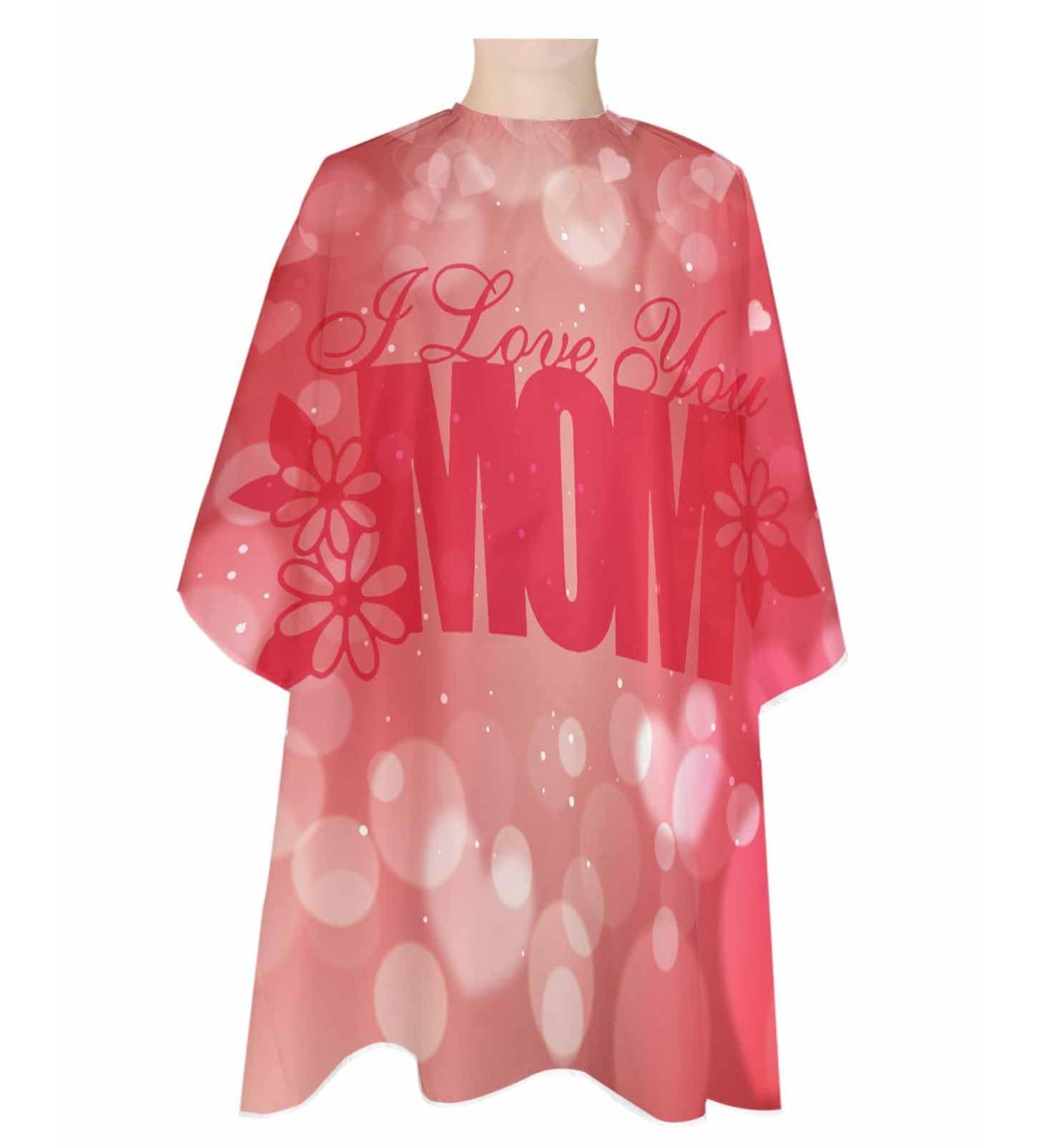 Happy Mother's Day Barber Cape - Adjustable Red Love Heart Hair Cutting Cape for All Ages | 55x63 Inch Hairdressing Gown Accessories - Buy Online on GoSupps.com