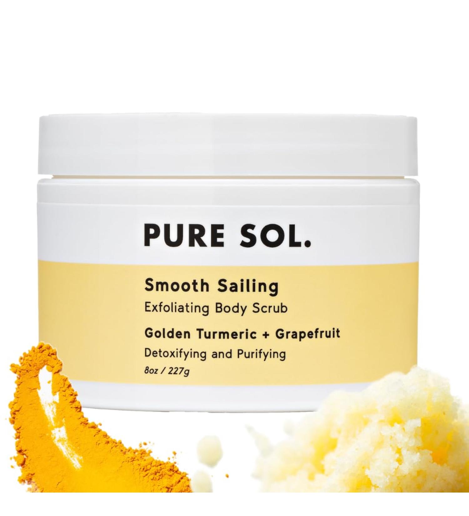 PURE SOL. Turmeric Body Scrub Glowing Exfoliating for Soft Healthy Skin Exfoliated Dry DeHydrated Dead Skin Improves Skin Texture (1 Pack) 10 Ounce (Pack of 1) - Buy Online on GoSupps.com