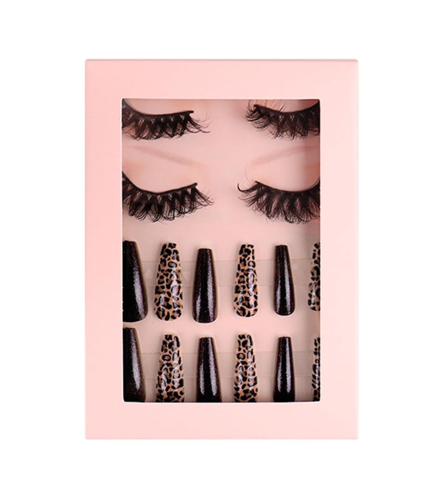 Press On Nails & Faux Mink Lashes Set | Natural Look Stick-On Nails & False Eyelashes for Effortless Beauty - Buy Online on GoSupps.com