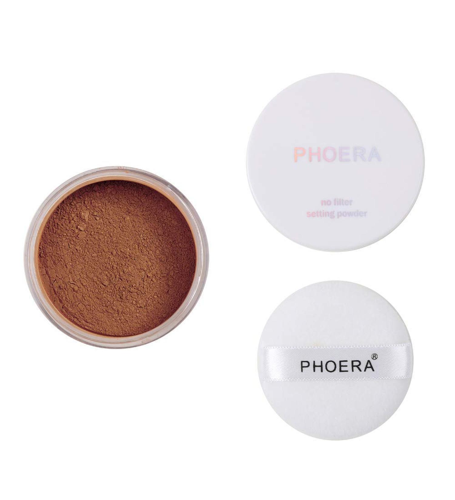 AQUAPURITY PHOERA Loose Makeup Setting Powder + Puff - Long Lasting Matte Finish Foundation for Flash Photography (104 - Medium Deep) - Buy Online on GoSupps.com