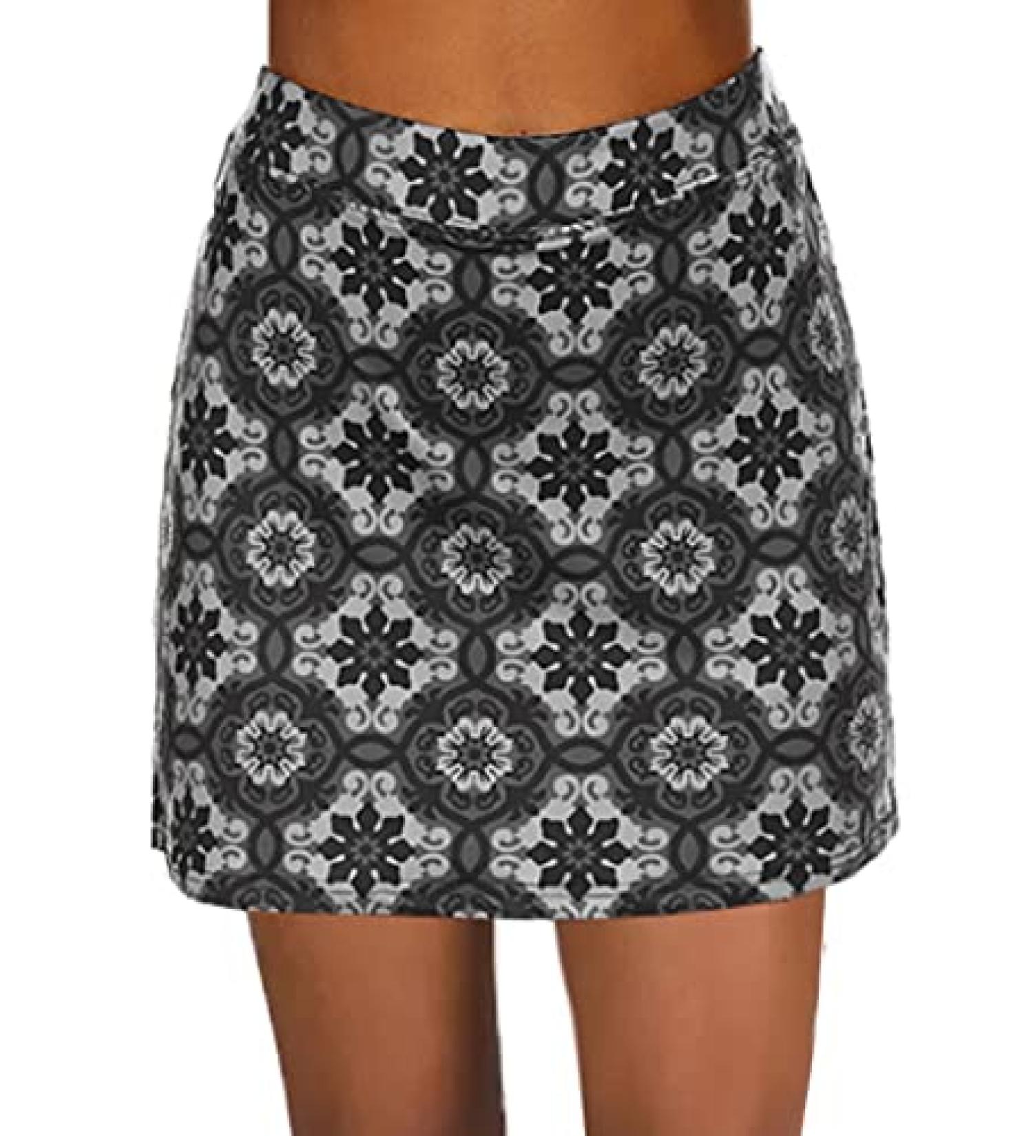 Ekouaer Women's Athletic Skorts - Black Floral, Large | Lightweight Golf Skirts with Inner Shorts, Pocket | Tennis, Running, Workout Sports Skorts - Buy Online on GoSupps.com