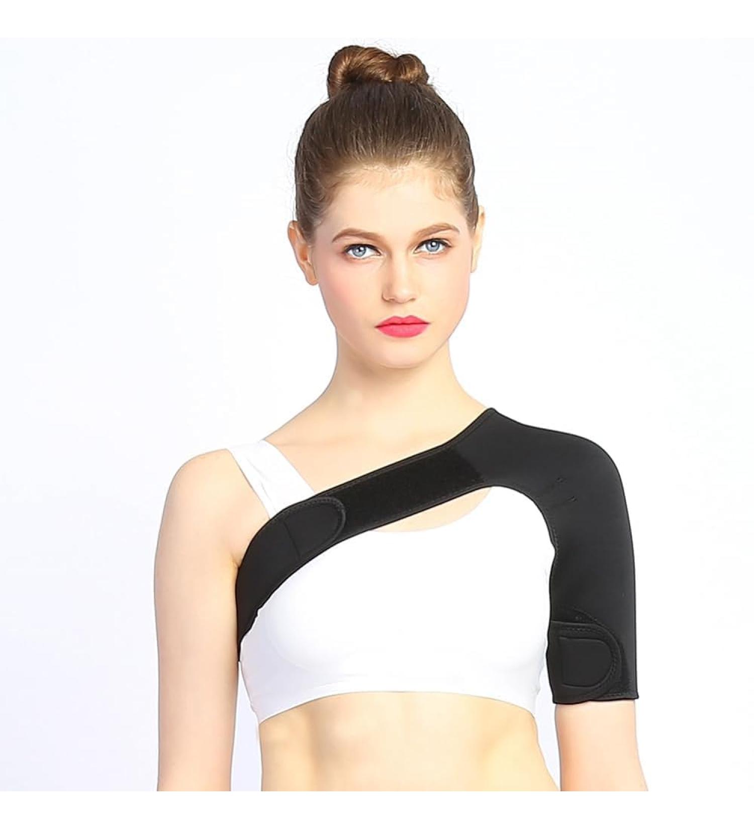 Compression Shoulder Brace for AC Joint & Rotator Cuff Support - Adjustable Stability Sleeves for Men & Women (Medium Left Shoulder - Buy Online on GoSupps.com