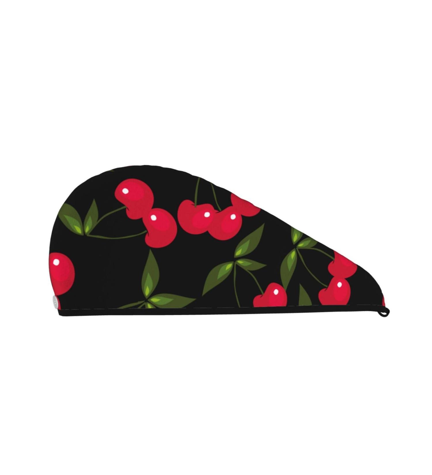 Cherry Microfiber Hair Towel - Soft Super Absorbent Quick Dry Hair Wrap for Women | Coral Velvet Cap for Long Curly & Thick Hair - Buy Online on GoSupps.com