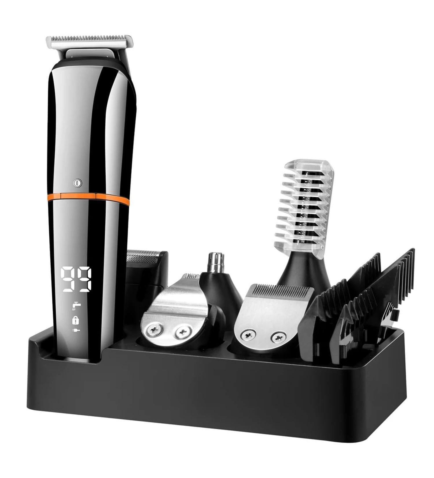 Professional Hair Clippers for Men | 6-in-1 Multi Hair Trimmer & Grooming Kit | Rechargeable Electric Beard Body & Nose Ear Trimmer - Buy Online on GoSupps.com