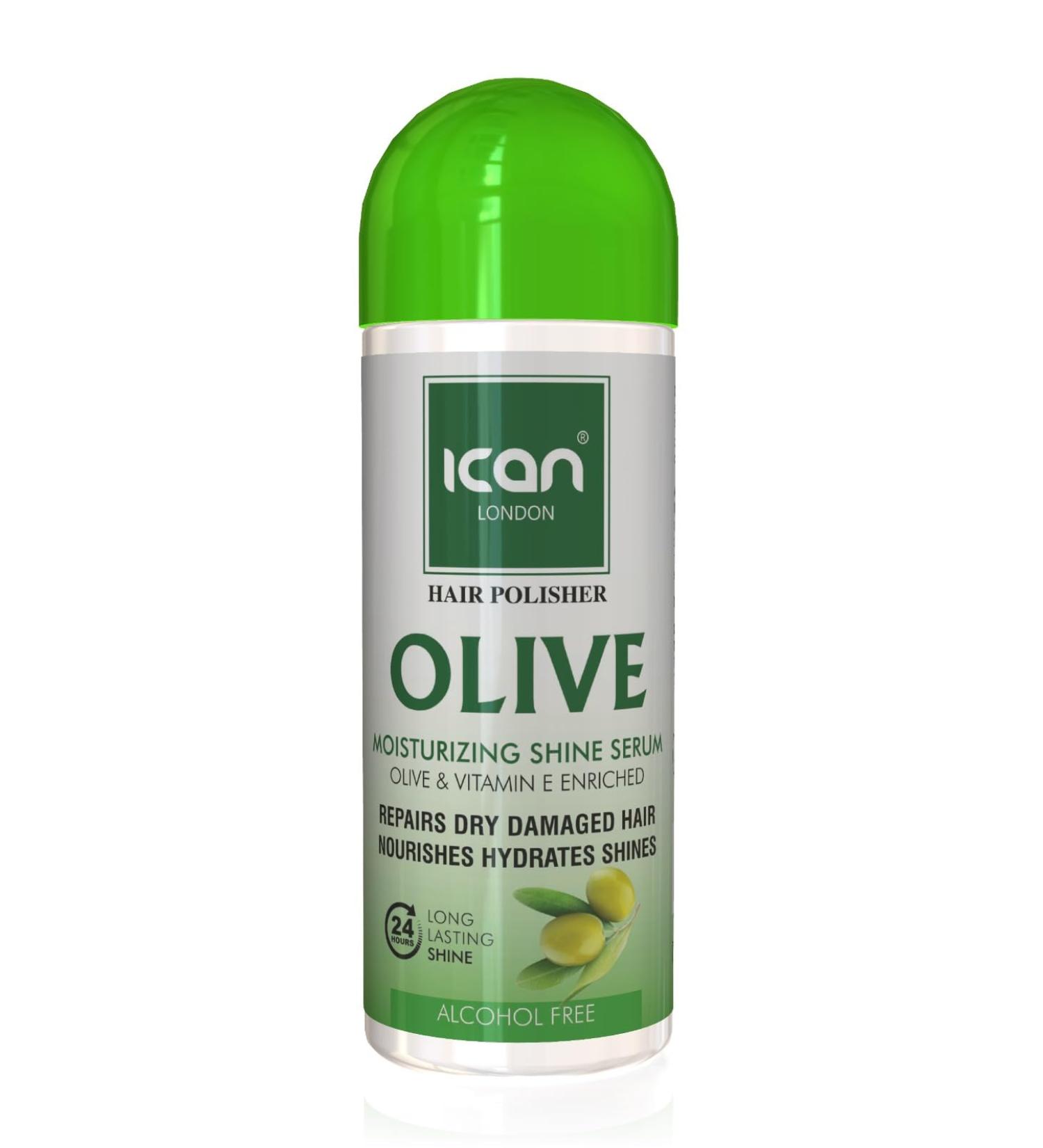 ican London Hair Polisher Olive Moisturizing Shine Serum Alcohol Free 207ml - Buy Online on GoSupps.com