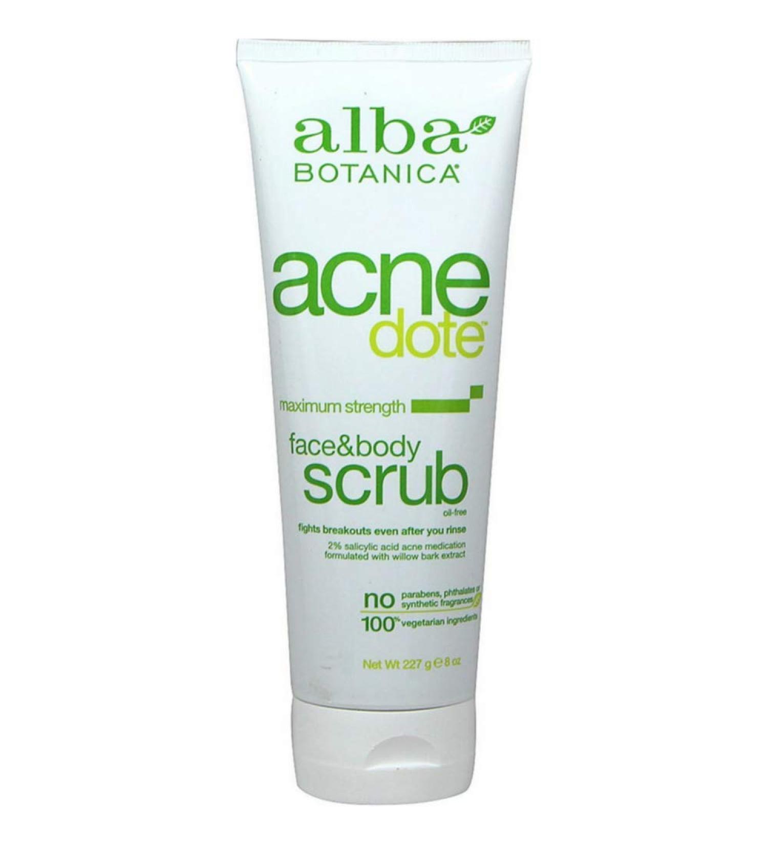 Alba Botanica Natural AcneDote Face & Body Scrub 8 oz (Pack of 11)