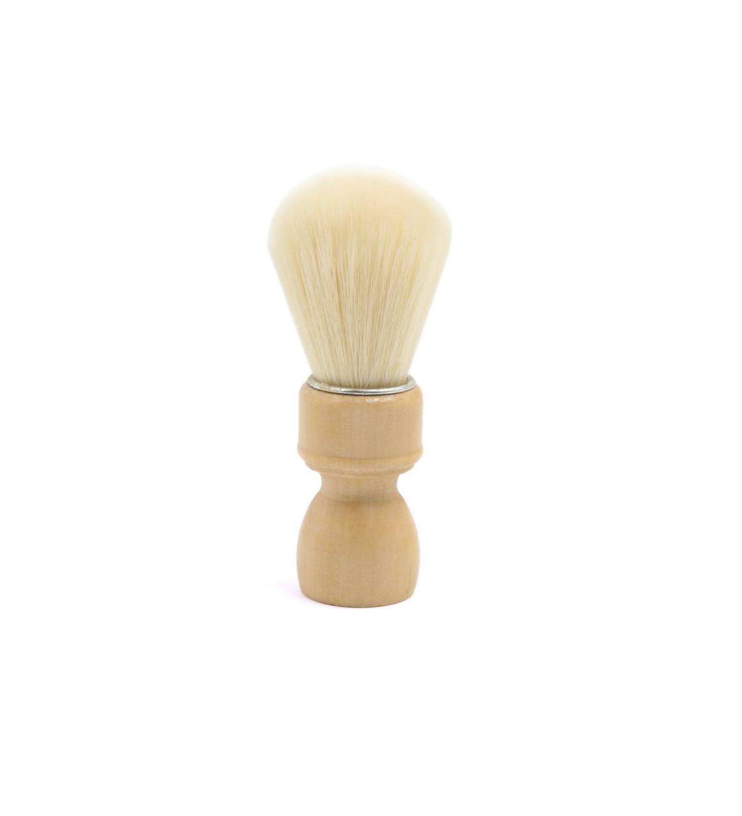 Ruilogod Beige Wooden Handle Beard Shaving Brush - Portable Barber Tool for Men | Premium Shaving Accessories - Buy Online on GoSupps.com