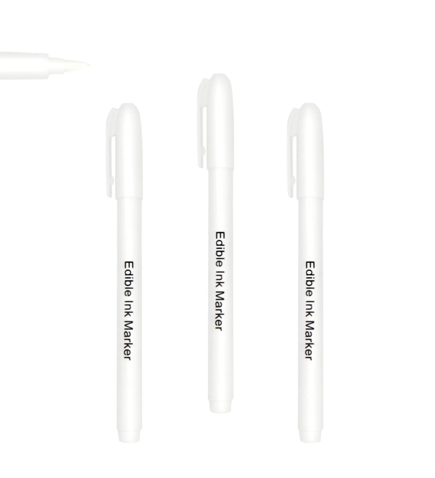 3pcs White Food Coloring Markers Edible Pen with Upgraded Smooth Tip Food Grade Gourmet Writer for Decorating Painting Drawing Baking Fondant Cake Cookie Frosting By Preatoc - Buy Online on GoSupps.com
