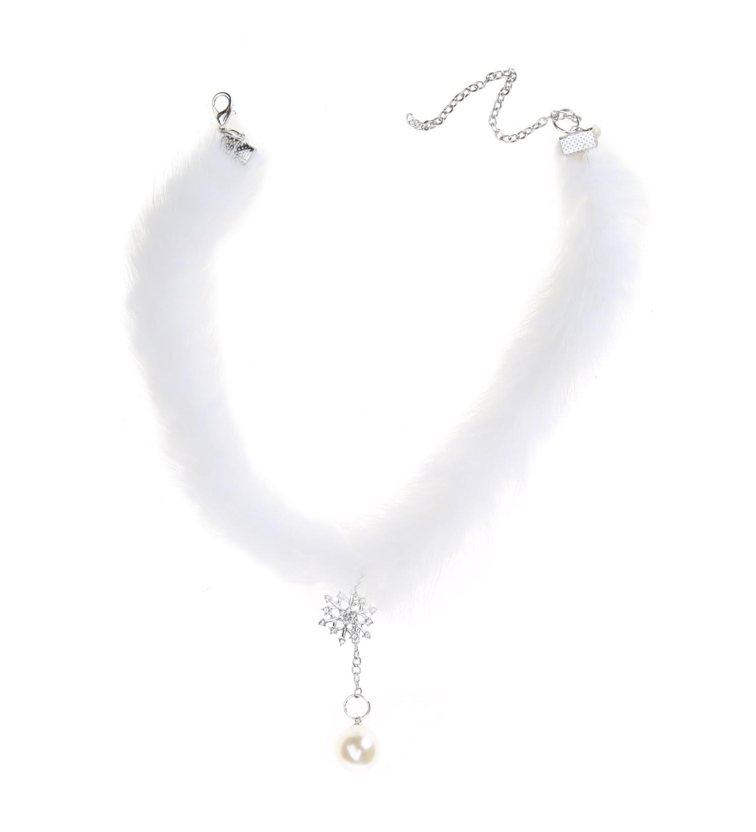 Shop Oralgos Fashionable Wedding Necklace - Chic Snowflake Choker & Adjustable Chain - Plush Material - Buy Online on GoSupps.com