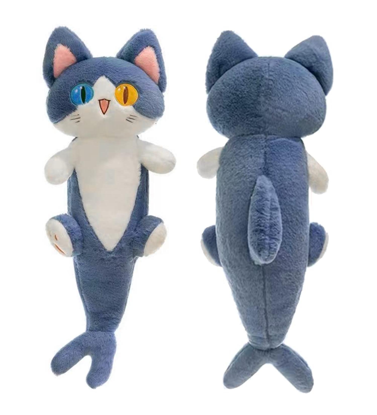 PEDEIECL Plush Shark Cat Doll - Cute Stuffed Shark Kitten Pillow Toy (Blue 80cm) - Gift for Kids & Girlfriend - Buy Online on GoSupps.com