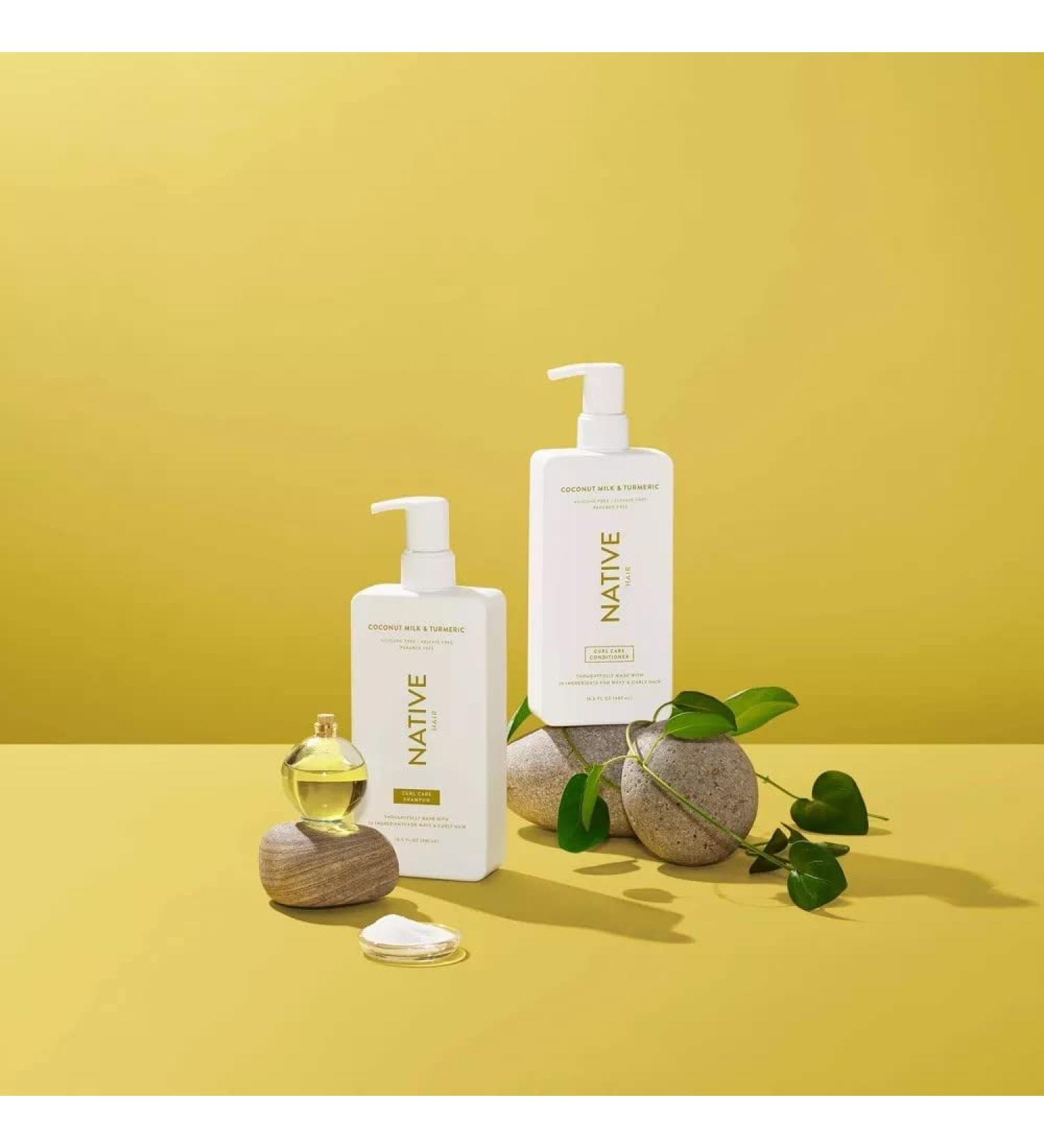 Buy Curl Care Coconut Milk & Turmeric Shampoo & Conditioner - 16.5 oz | Nourish Curls & Promote Shine - Buy Online on GoSupps.com