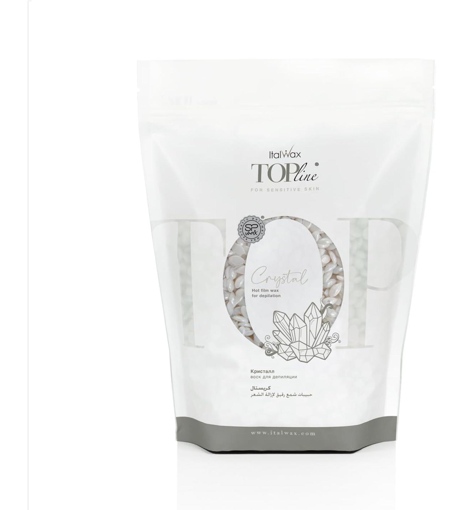 Italwax Top Line Crystal - 750g - Cire pelable pour l' pilation sans bandes - Formule sans colophane id ale pour les peaux sensibles - Recommand pour la zone bikini et les aisselles - Sans parfum - Buy Online on GoSupps.com