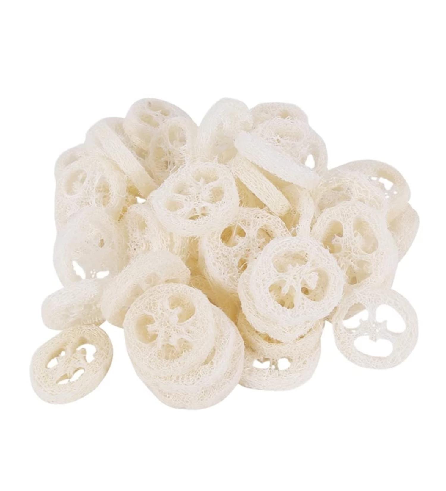 Organic Natural Loofah Slices for Soap Making - 50 Pieces | Organic Soap Making Supplies and Cleaning Sponge - Buy Online on GoSupps.com