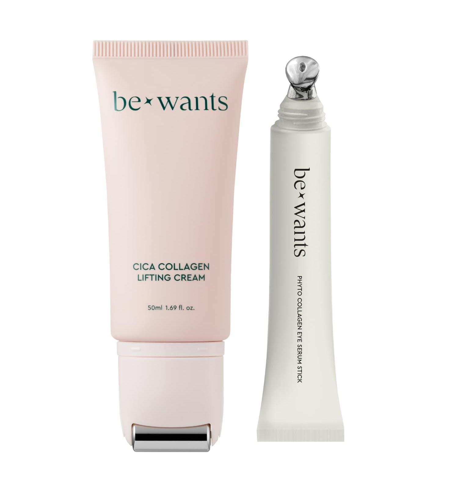  K-Beauty bewants Cica Collagen Lifting Cream(1.7 fl oz) and Phyto Collagen Roll-On Eye Cream - Buy Online on GoSupps.com