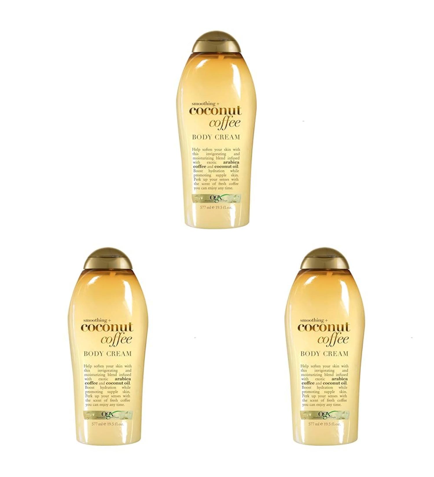 OGX Smoothing + Coconut Coffee Body Cream 19.5 oz (Pack of 3) 19.5 Fl Oz (Pack of 3) - Buy Online on GoSupps.com