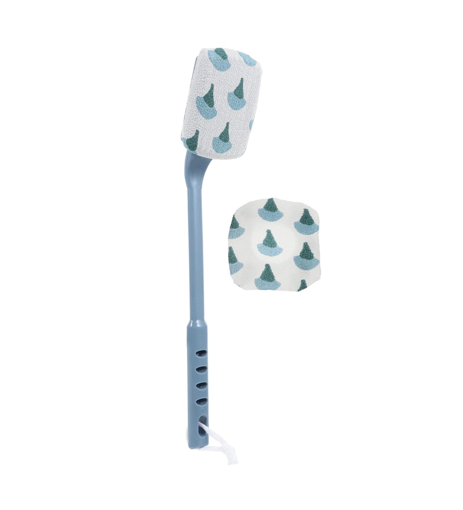 Healvian Bath Brush Scrubber - Household Shower Back Exfoliator with Handle - Blue Abs Body Cleaning Accessory - Buy Online on GoSupps.com