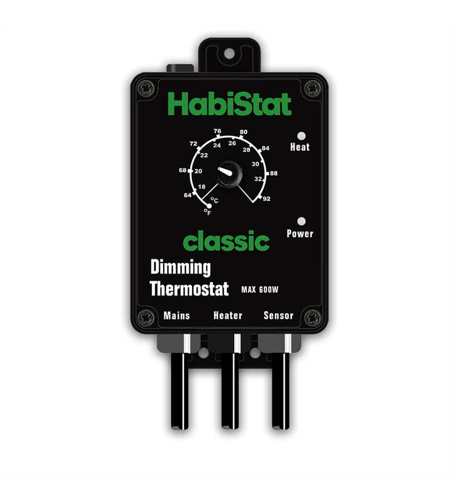 Habistat - Dimming Thermostat - Classic Range - Black - 600w - Designed Specifically For Controlling Light Bulbs & Heaters - Suitable For Reptiles - Accurate Temperature Control - Easy To Use - Buy Online on GoSupps.com