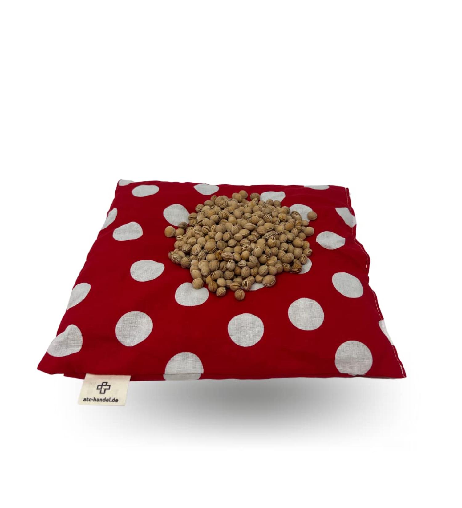 ATC Handels GmbH Kirschkernkissen 24x25cm - Red & White Dots | Relaxation & Warming Pillows | Natural Cherry Kernels | XXL Comfort | EU Made - Buy Online on GoSupps.com
