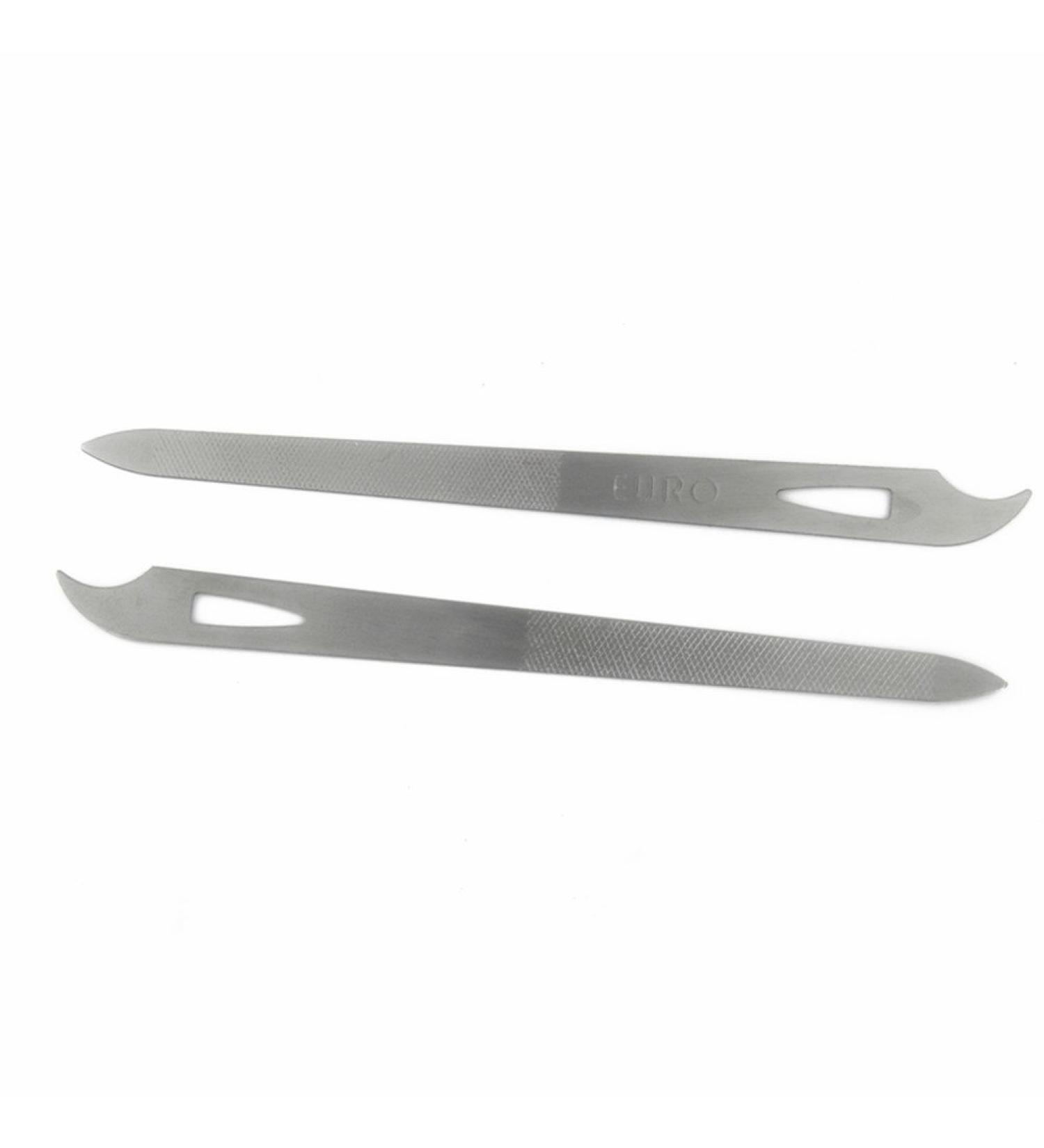 Yeshan Stainless Steel Triple-cut Long Nail File with Nail Cleaner Tip 5.5 Inch Pack of 2 - Professional Nail Care Tool - Buy Online on GoSupps.com